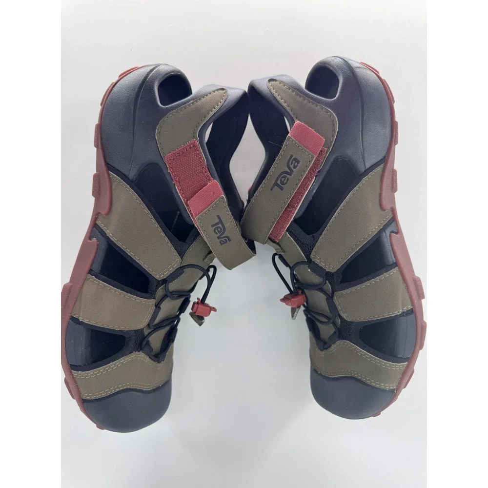 TEVA FLINTWOOD Sport Sandals Mens US 9 Water Hike Shoes Quick Dry Dark Olive